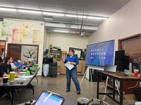 Michele Coy presenting at a leadership workshop